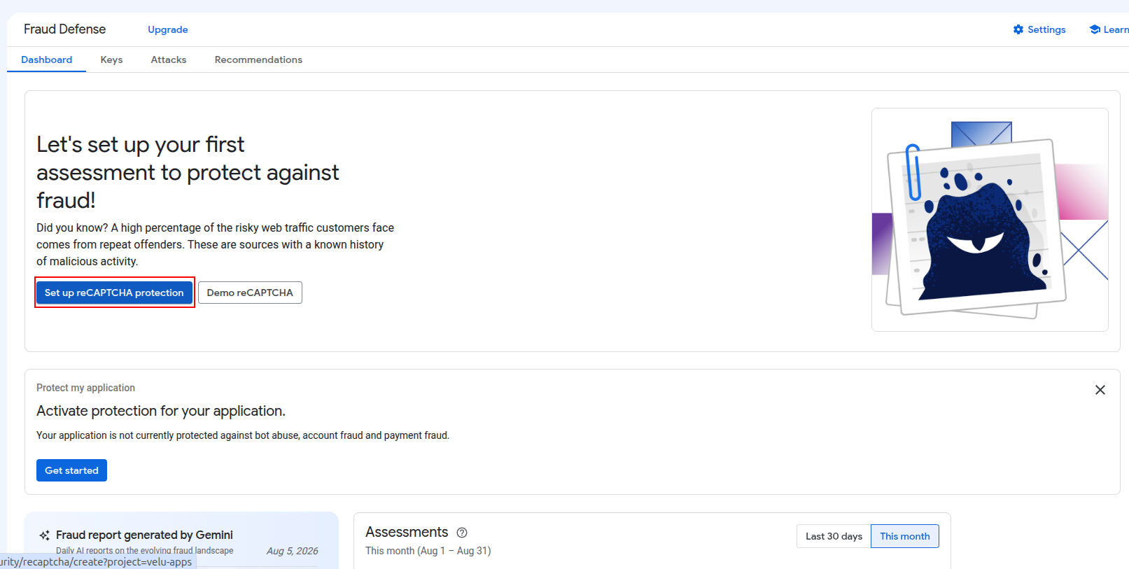 Start Google reCAPTCHA setup